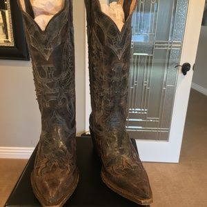 Steve Madden Lorredo Leather Cowboy Boots Women 6